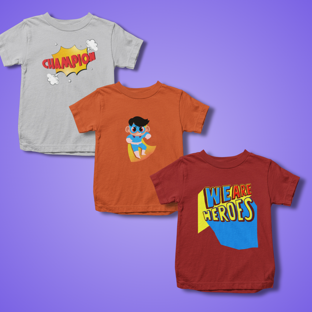 Superheros Themed Unisex T-shirt: Pack of 3