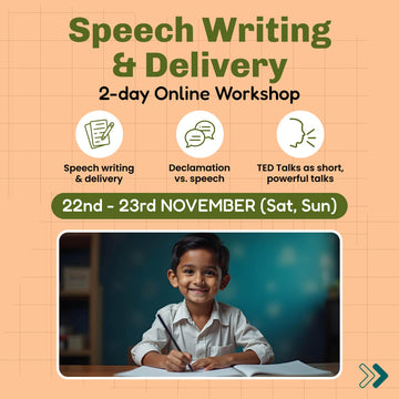 [22nd - 23rd NOV] Speech Writing & Delivery Writing Workshop : neOwn x Smriti Kochhar | Learn Speech Writing for 8 - 12 years | Online Workshops for Kids