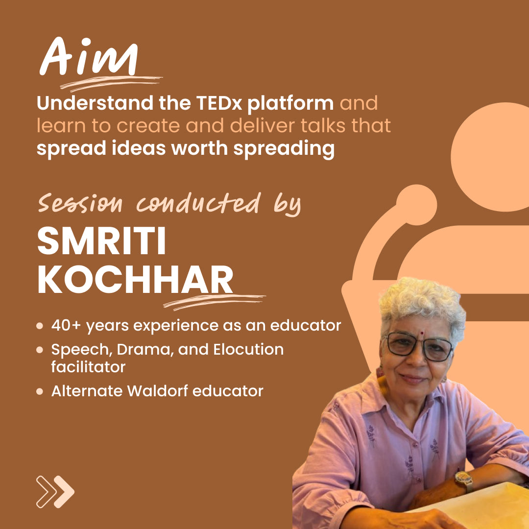 [23rd-24th May] Creating & Delivering TEDx Talks - Speech Delivery Workshop: neOwn x Smriti Kochhar | Learn to Create & Deliver Powerful Talks for 8–12 yrs | Online Workshops for Kids
