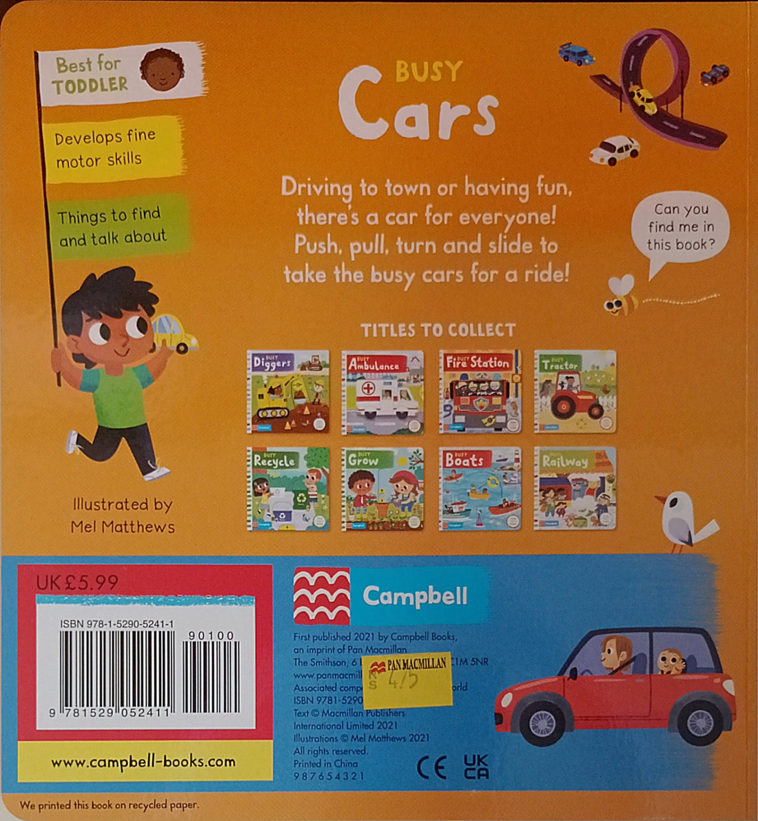 Busy Books: Busy Cars (Push Pull Slide)