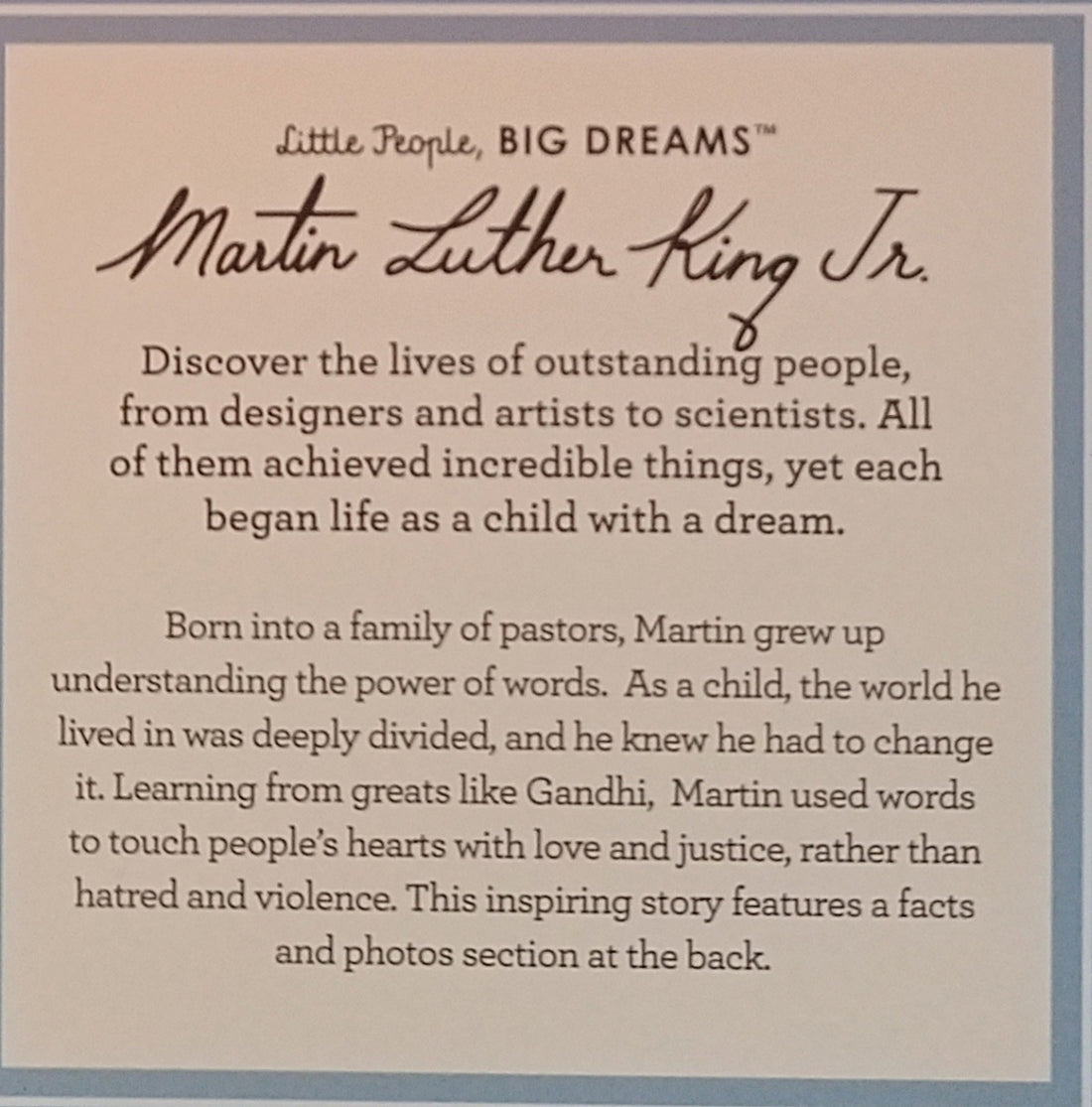Little People, Big Dreams: Martin Luther King Jr.