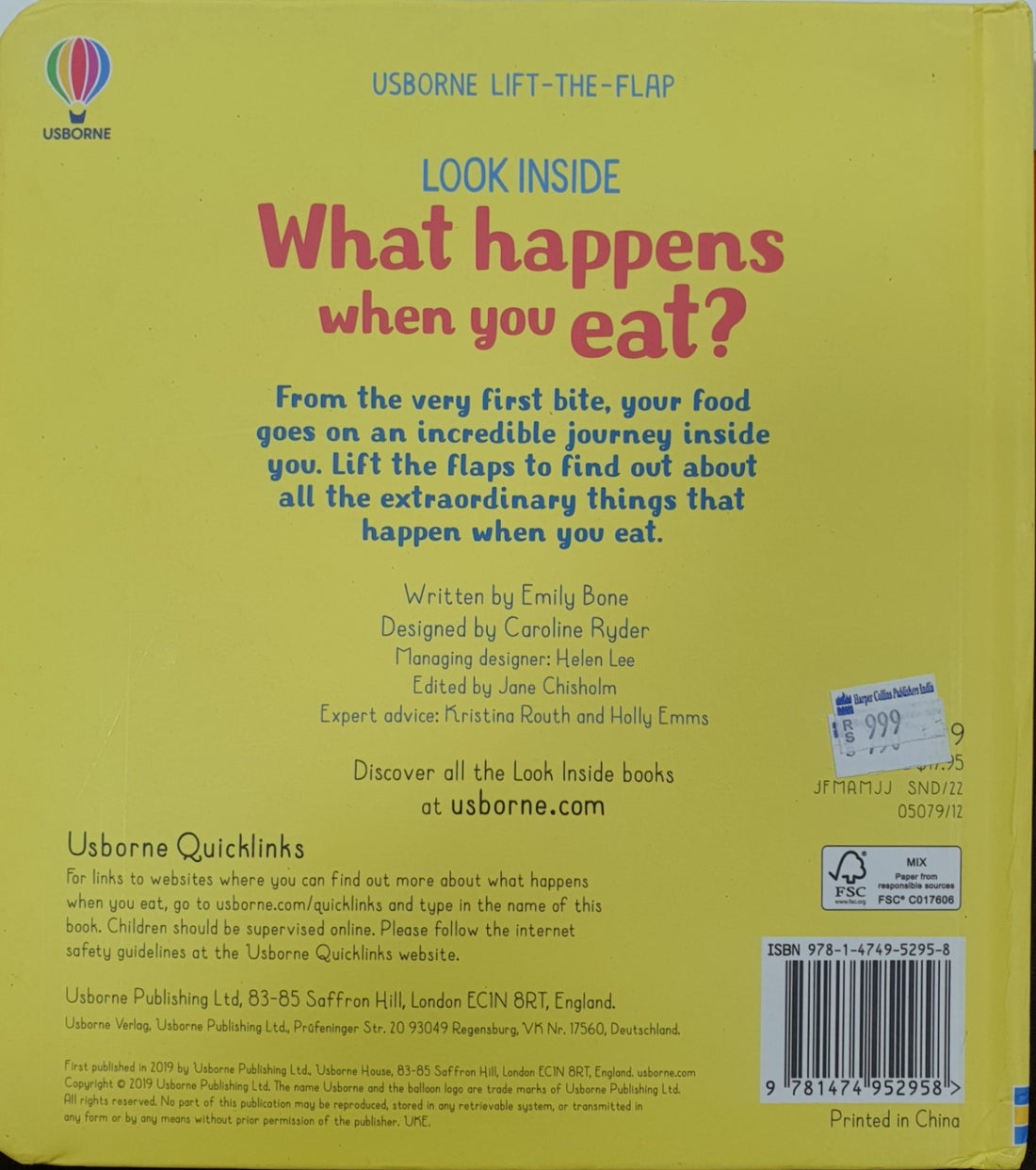 Usborne Lift-the-Flap Look Inside: Look Inside What happens When You Eat?