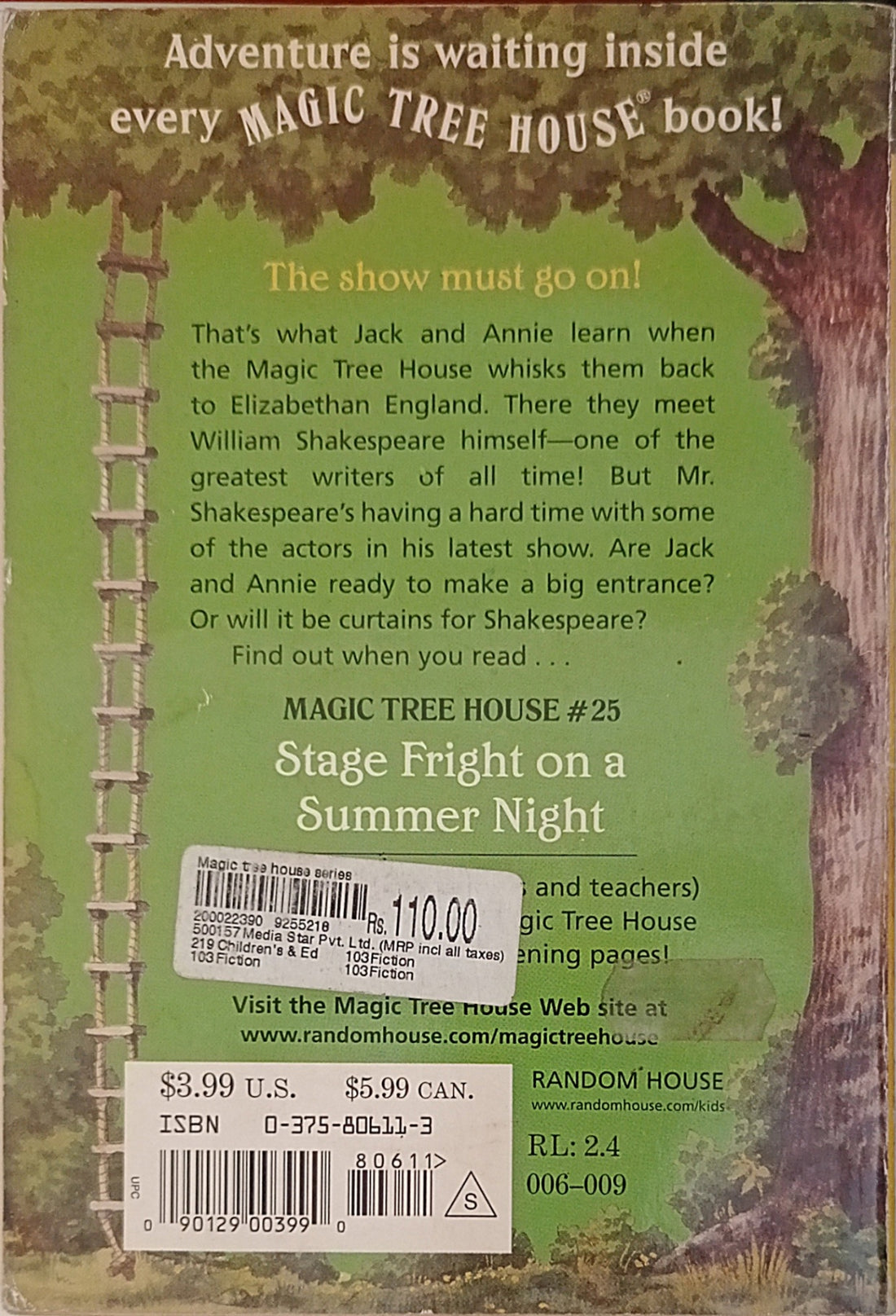 Magic Tree House #25 Stage Fright on a Summer Night