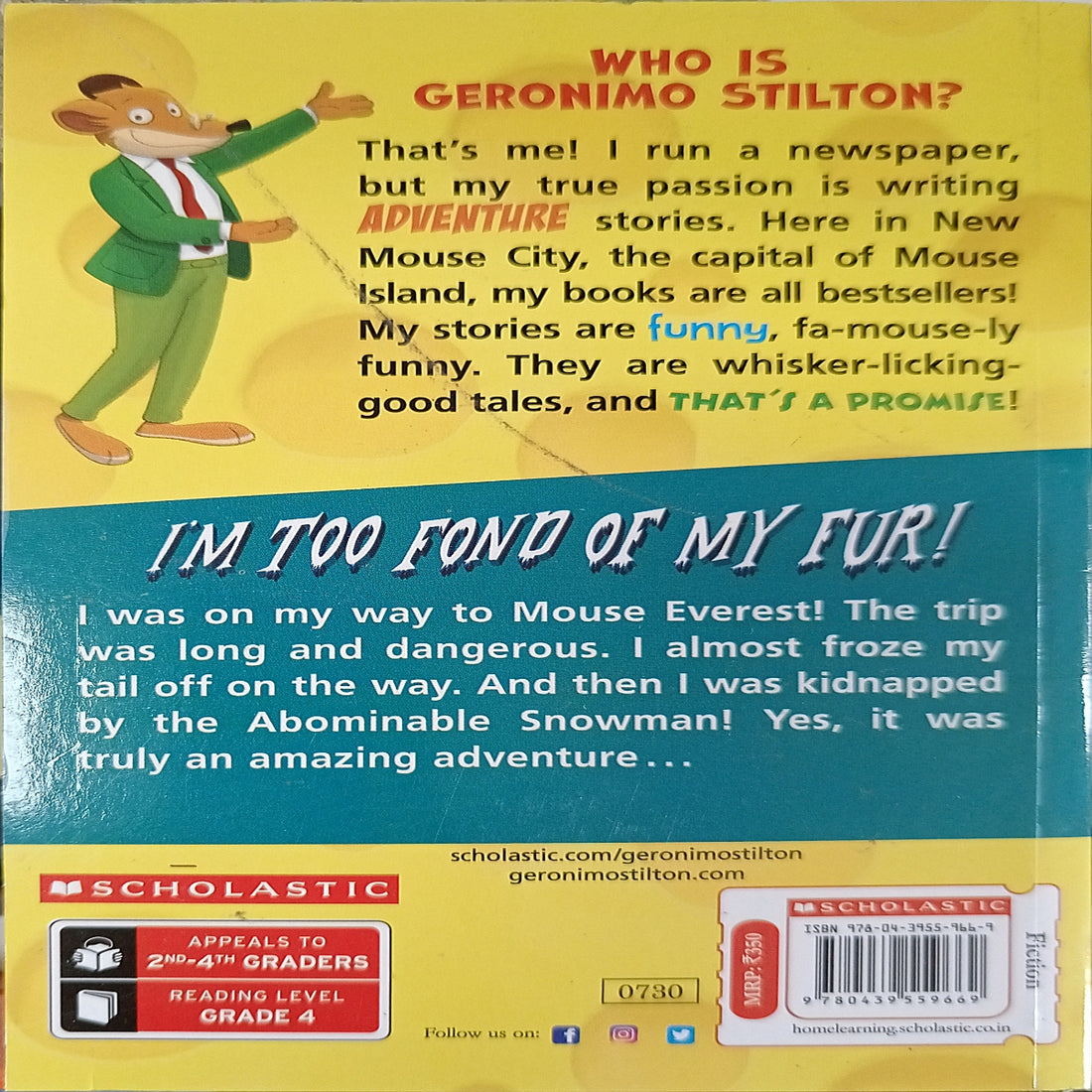 Geronimo Stilton #4 I'm Too Fond of My Fur!