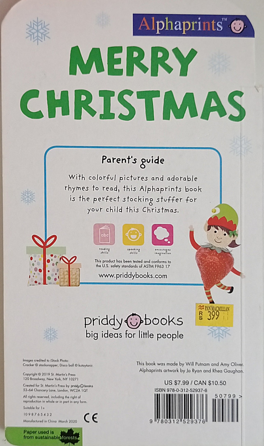 Alphaprints Merry Christmas (Board Book)