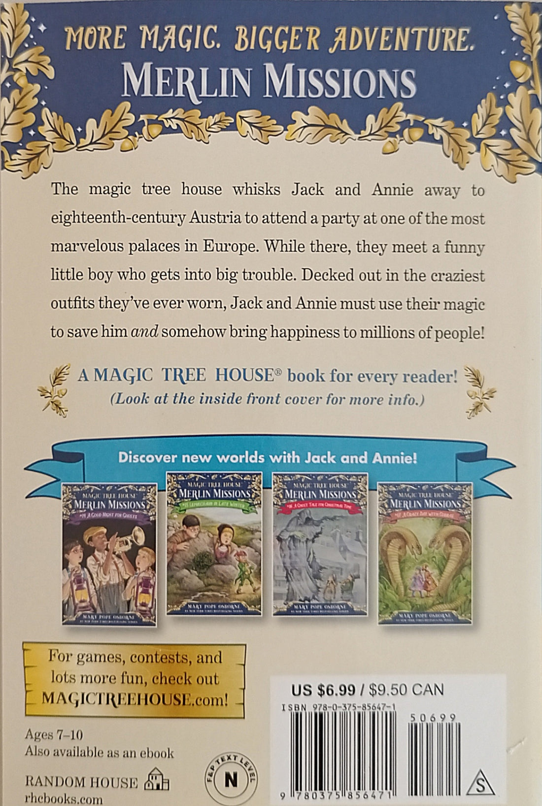 Magic Tree House Merlin Missions #13 Moonlight on the Magic Flute