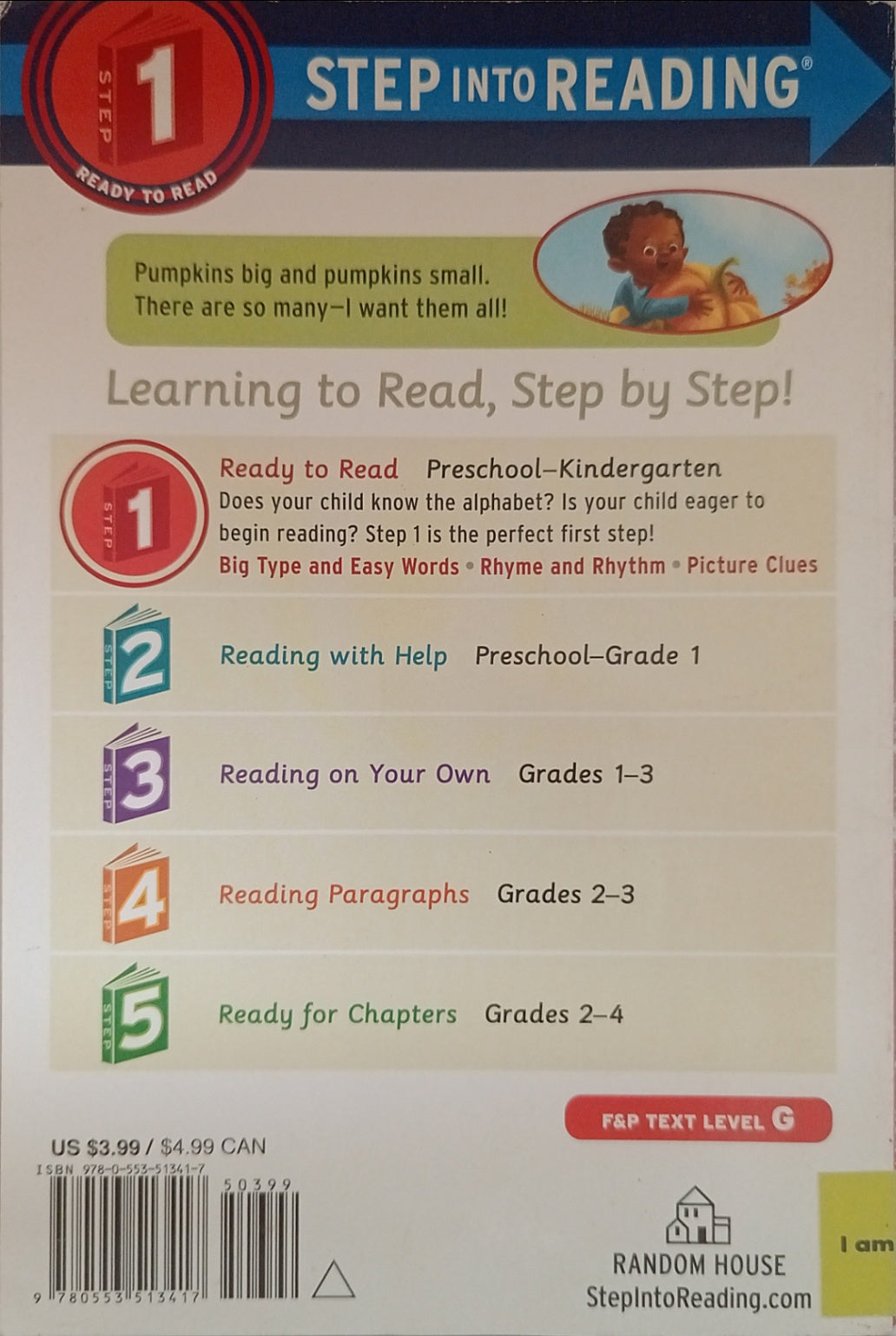 Step Into Reading Level 1: Pumpkin Day!