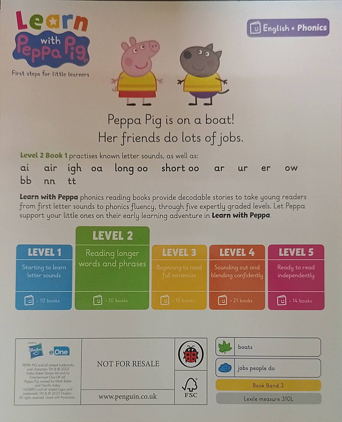 Learn with Peppa Pig Level 2, Book 1 On the Boat and Lots of Jobs!
